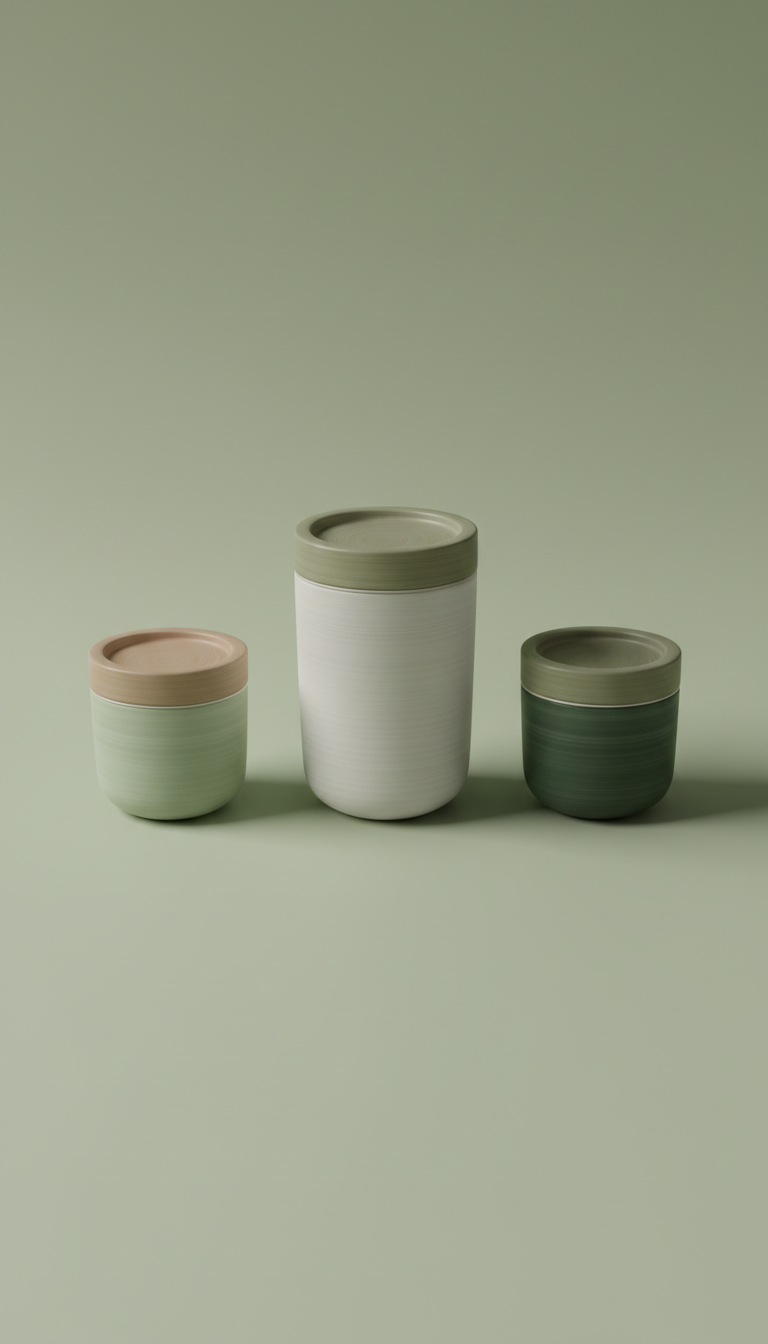 Matcha Stoneware Canister With Soft Lid